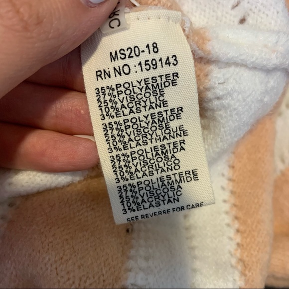 NWT FRNCH Nadiege Striped Boxy Pastel Pink Crewneck Sweater M/L - Picture 10 of 11